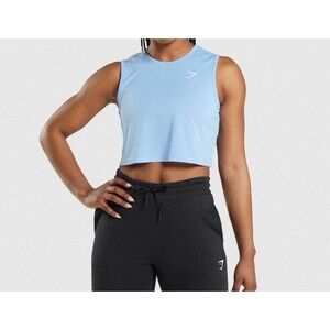 Gymshark Training Crop Top Tank- Moonstone Blue Women Size Medium